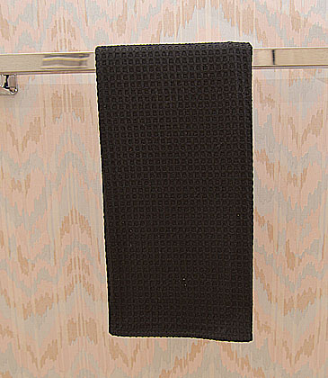 Black colored Waffle Weaves Kitchen Towel. 18x26"